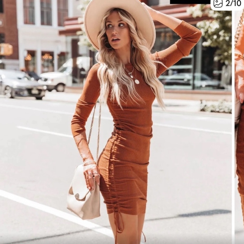 Vici Yasmine *Beige* Knit Long Sleeve Sweater Dress